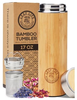 Original Bamboo Tumbler, Tea Infuser, and Strainer by Leaf Life