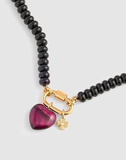 Madewell Semiprecious Beaded Carabiner Charm Necklace